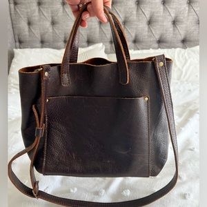 Portland leather medium crossbody tote .